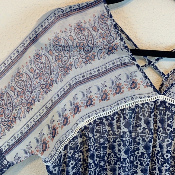 Maurices long sleeve sz M boho floral girly feminine paisley crochet festival - Picture 3 of 10